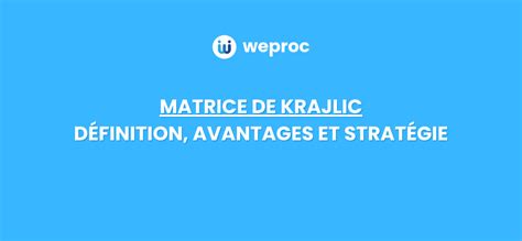 Comprendre La Matrice De Kraljic D Finition Et Objectifs