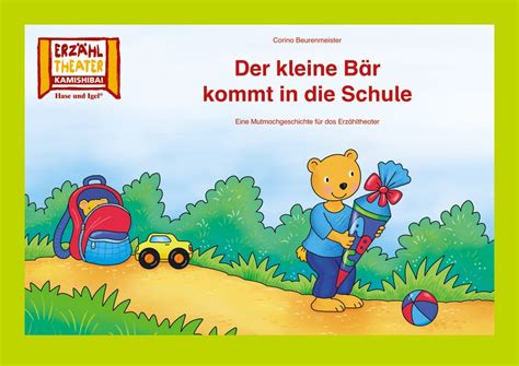 Der kleine Bär kommt in Schule Kamishibai Bildkarten Buch