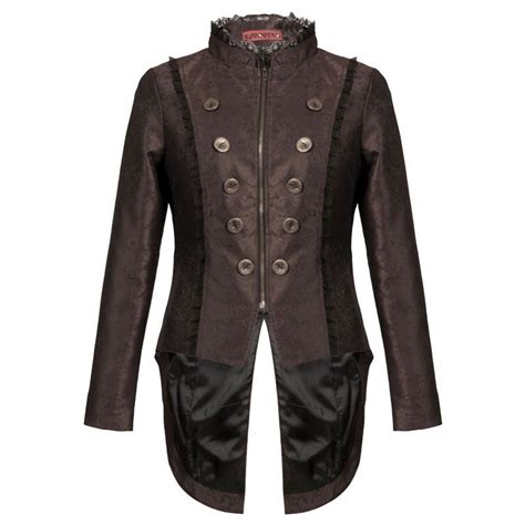 Veste steampunk femme KURONEKO marron décorée de rouages