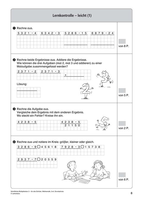 Multiplikation Klasse Arbeitsbl Ter