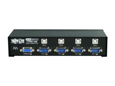 Tripp Lite 4 Port Desktop KVM Switch USB VGA HD15 B006 VU4 R