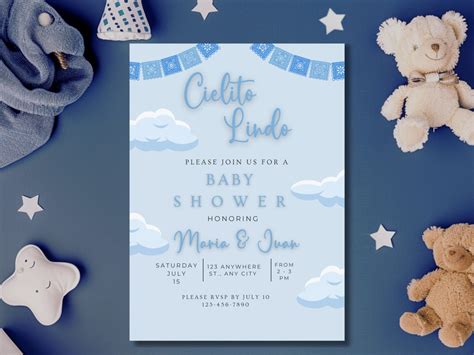 Cielito Lindo Baby Shower Invite Template Cielito Lindo Baby Shower Boy