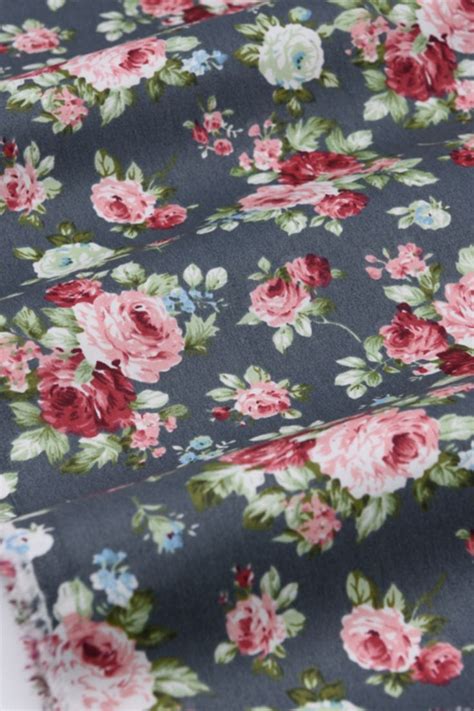 6 Style Rose Cotton Fabric Pink Rose Flower Cotton Fabric Etsy