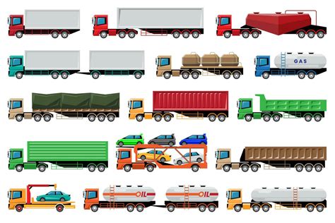 Various Types of Truck and Trailer. 34715478 Vector Art at Vecteezy