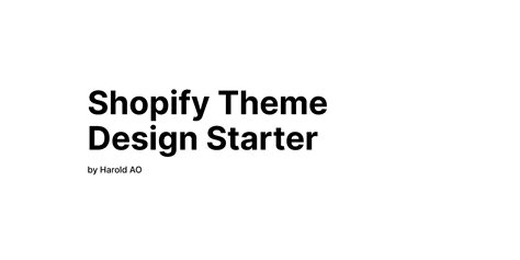 Shopify Theme Design Starter Figma