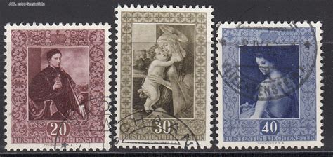 BRIEFMARKEN LIECHTENSTEIN MICHEL NR 306 308 GEMäLDE GESTEMPELT