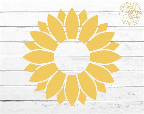 Sunflower Svg Flower Sunflower Monogram Frame Flower Etsy