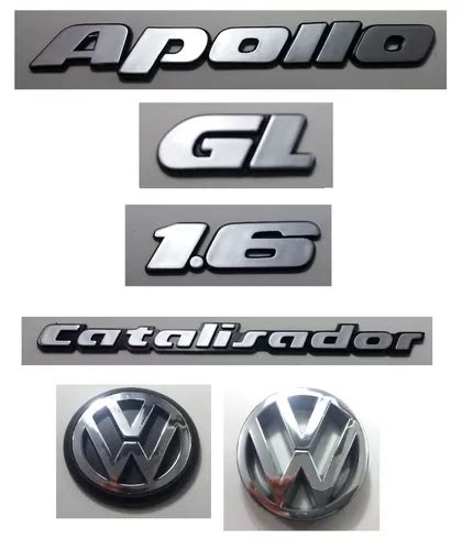 Kit Emblemas Apollo Gl Catalisador Vw Mala E Grade