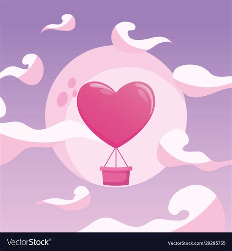 Heart Hot Air Balloon Design Royalty Free Vector Image