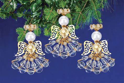 Mary Maxim Safety Pin Angels Beaded Ornament Kit Beaded Kits