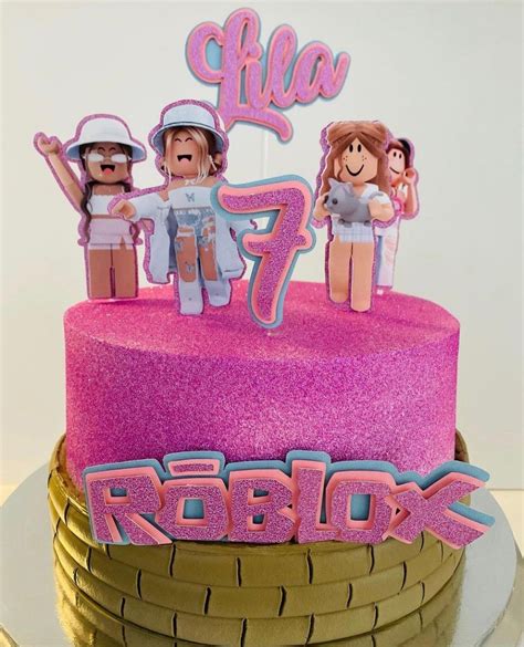 Roblox Girls Cake Topper Roblox Cake Topper Roblox Girls Roblox Party Roblox Girls Birthday Etsy