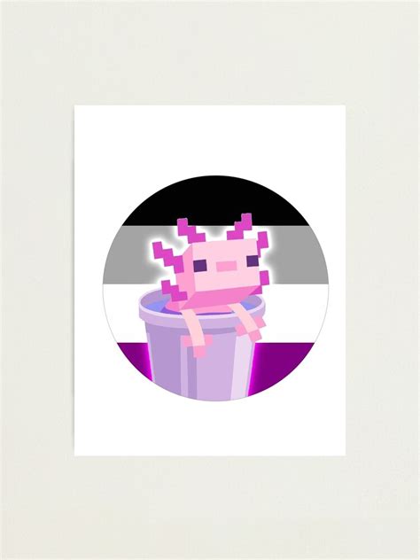 Minecraft Axolotl LGBT Sticker LGBTQ Asexual Flag Photographic Print