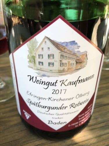 Weingut Gunter Kaufmann Efringen Kirchener Ölberg Spätburgunder Vivino US