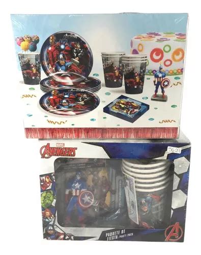 Avengers Pack Kit P 6 Fiesta Platos Vasos Servilleta Velita En Venta En