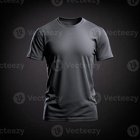 Blank Grey Tshirt Mockupclose Up Grey T Shirt On Dark Background