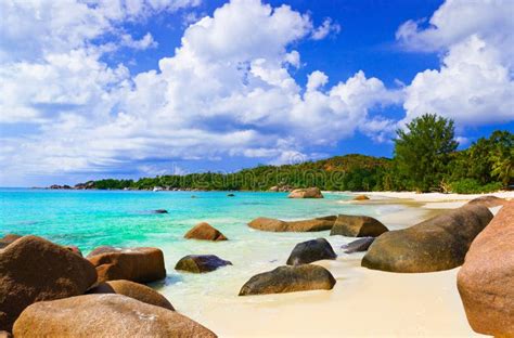 Beach Anse Lazio at Island Praslin, Seychelles Stock Photo - Image of ...