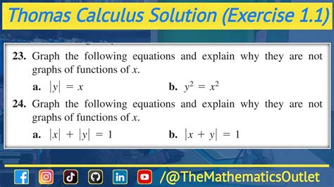 Thomas Calculus Th Edition Solution Manual Exercise Question