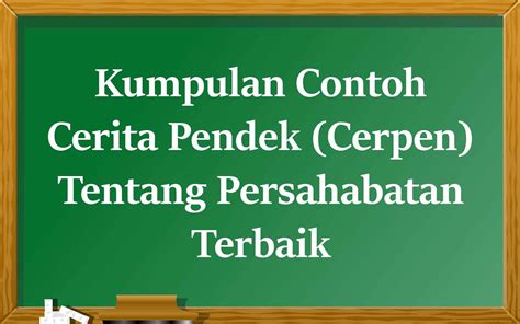 Contoh Cerita Fiksi Pendek Singkat Ujian