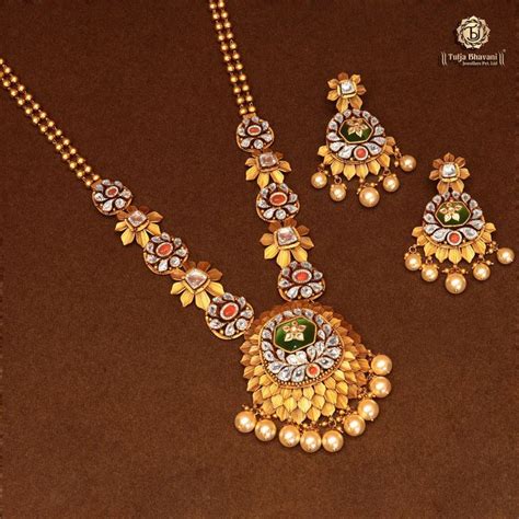 Pin By Dhana On Pendant Beaded Necklace Designs New Gold Jewellery