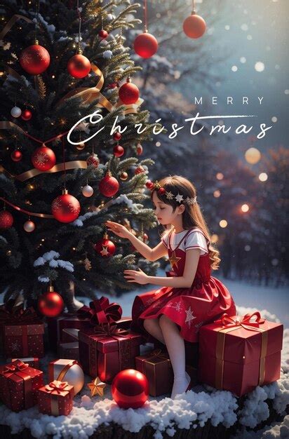 Premium PSD | Merry christmas girl