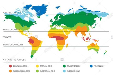 Vadear conductor Montón de mapa de las zonas climaticas del mundo Tumba ...