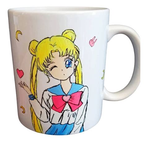 Taza Pintada A Mano Sailor Moon Serena 320 Cc Cuotas sin interés