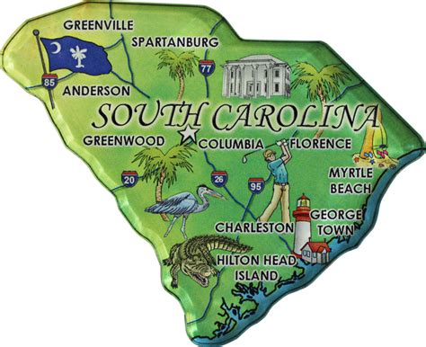 Buy South Carolina Acrylic State Map Magnet | Flagline