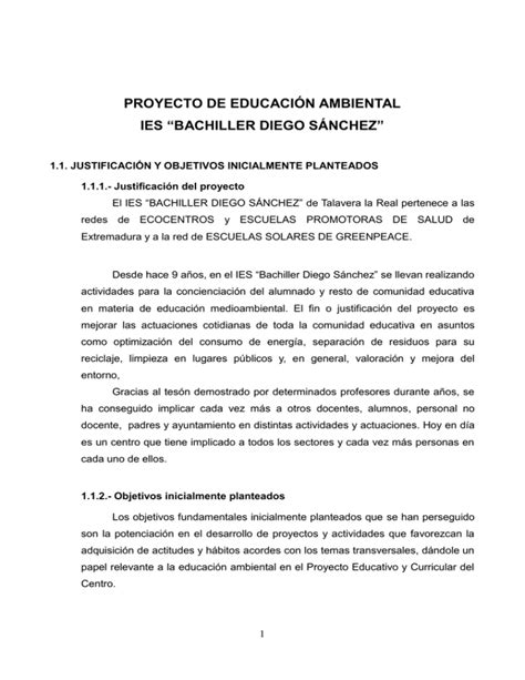 Proyecto De Educaci N Ambiental Ecocentros