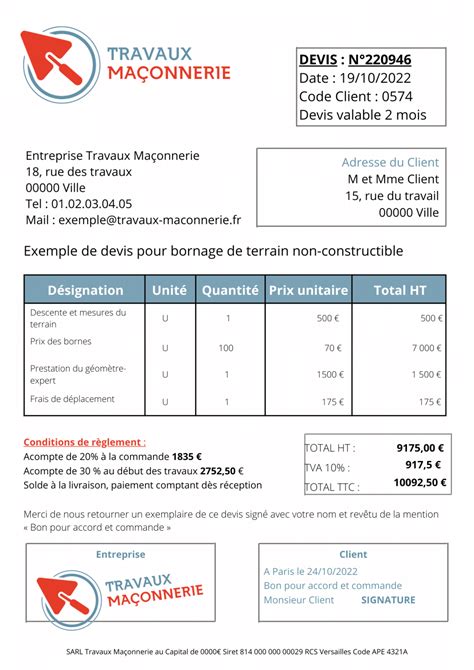 Prix Dun Bornage De Terrain Non Constructible En