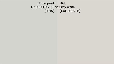 Jotun Paint OXFORD RIVER 9915 Vs RAL Grey White RAL 9002 P Side By