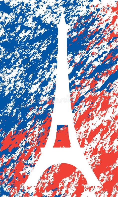 Torre Eiffel Nas Cores Da Bandeira Francesa Ilustração Do Vetor