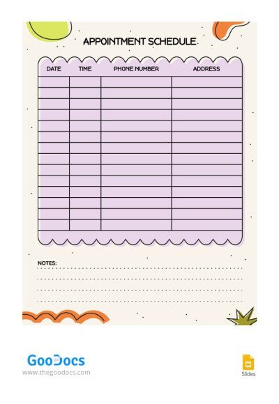 Free Appointment Schedule Templates For Google Docs And Sheets