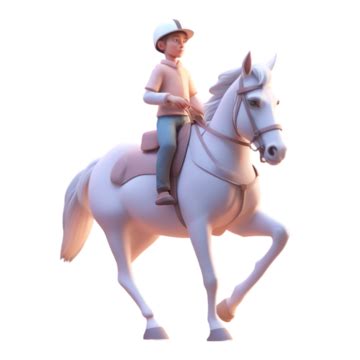 Niña Montando Un Caballo Personaje De Dibujos Animados Ai Generat PNG