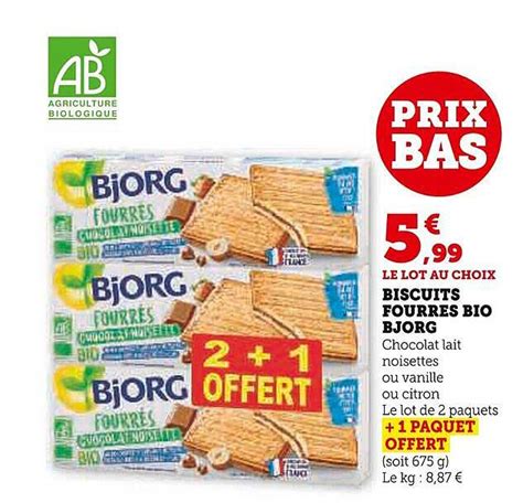 Promo Biscuits Fourrés Bio Bjorg chez Super U iCatalogue fr