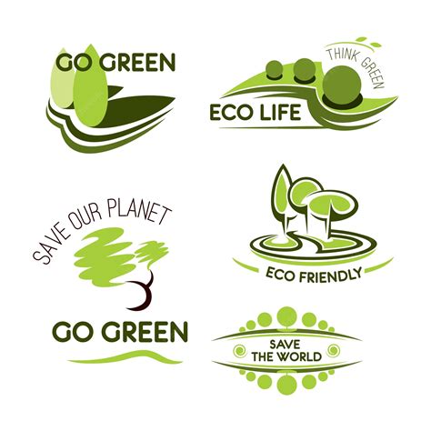 Conjunto De Iconos De Ecología Naturaleza Y Medio Ambiente Vector Premium