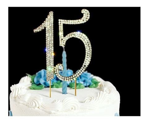 Premium 15 Cake Topper | Bling Rhinestone Diamond Gems