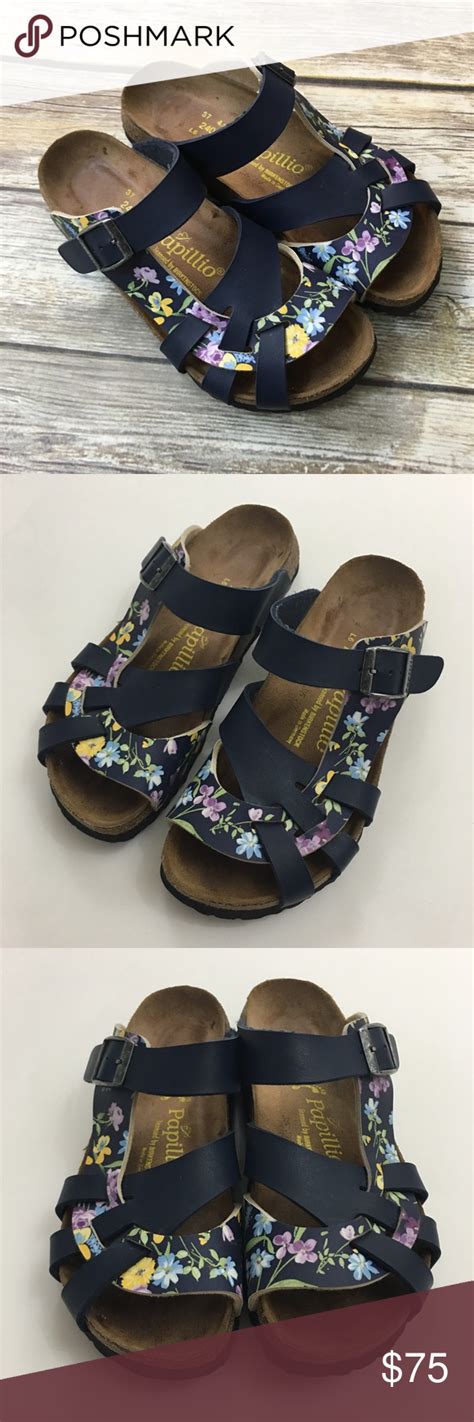 Birkenstock Papillio Pisa Sandals Blue Floral Blue Sandals