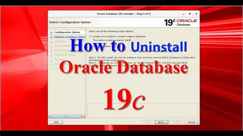 Uninstall Oracle Database 19C YouTube