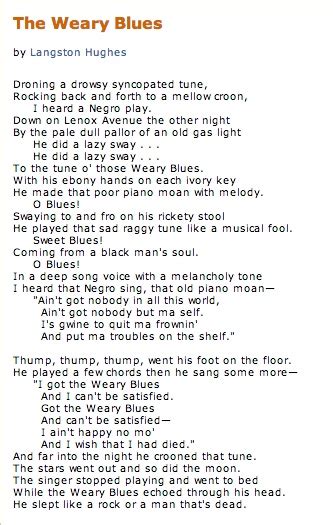 This Poem By Langston Hughes Was His First Poem Written In 1927