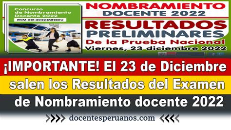 Importante El De Diciembre Salen Los Resultados Del Examen De