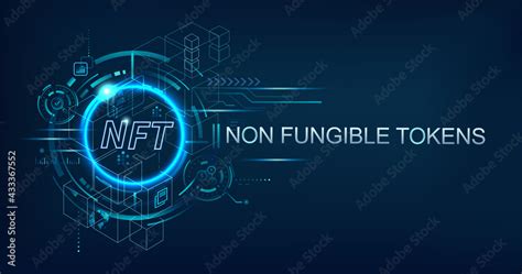 Vettoriale Stock Nft Non Fungible Tokens Banner Logo For Business