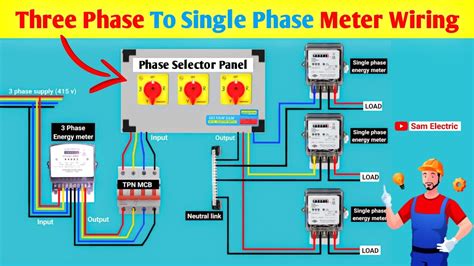 3 Phase Meter To Single Phase Meter Wiring L 3 Phase Selector Switch