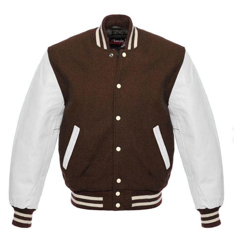 New Dc Letterman Baseball Brown Wool White Leather Sleeves Varsity Jacket Size M