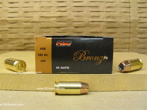 1000 Round Case 45 Auto ACP PMC 185 Grain JHP Hollow Point Ammo