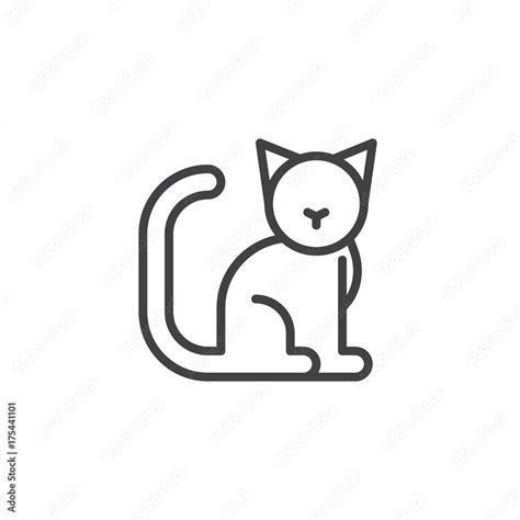 Cat Line Icon Outline Vector Sign Linear Style Pictogram Isolated On