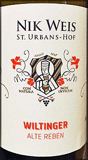 Ken S Wine Review Of 2021 Nik Weis Riesling St Urbans Hof Wiltinger