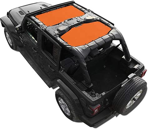 Shadeidea Jeep Wrangler Sun Shade Jk Unlimited 4 Door Orange Mesh