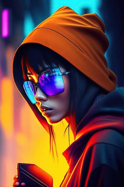 Premium AI Image | Hacker in cyberpunk style Digital art