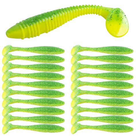 Goture Threaded T Tail Soft Bait Soft Fishing Lures Paddle Tail