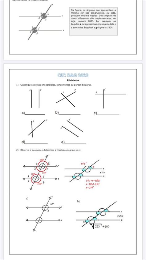 Bel Cardozo Atividade Retas Paralelas Concorrentes E Perpendiculares